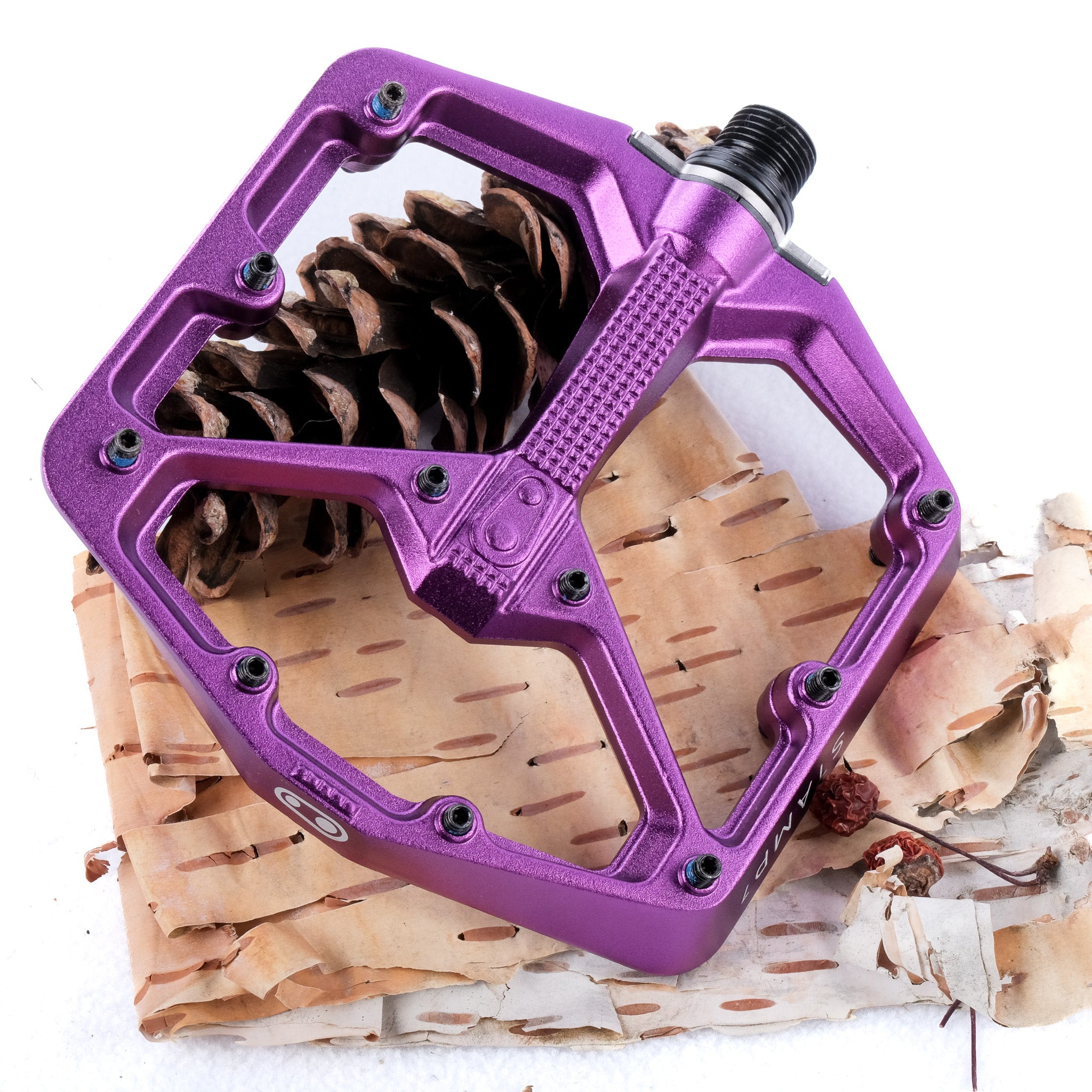 美品 クランクブラザーズ STAMP 7 パープル S フラットペダル Crank