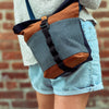 Fifth Season Canvas Bulldog Front Handlebar Bag (Navy / Striped Denim / Redwood)
