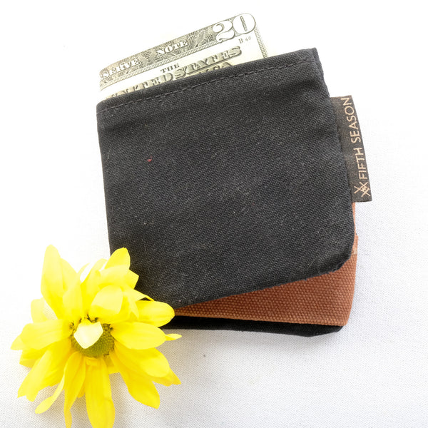 Fifth Season No Waste Waxed Canvas Wallet (Black)