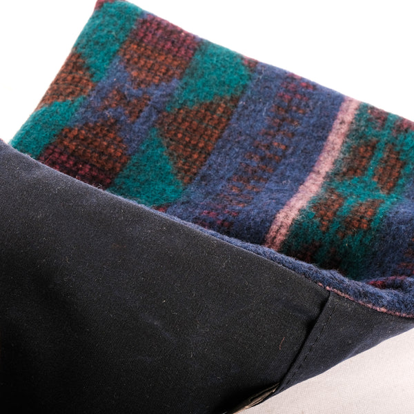 Fifth Season Canvas: Pat Mat for Wald LARGE 139 baskets ( Teal, Blue and Purple Wool Top / Black Bottom)