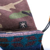 Fifth Season Canvas: Pat Mat for Wald MEDIUM 137 baskets ( Teal, Blue and Purple Wool Top / Camo Bottom)