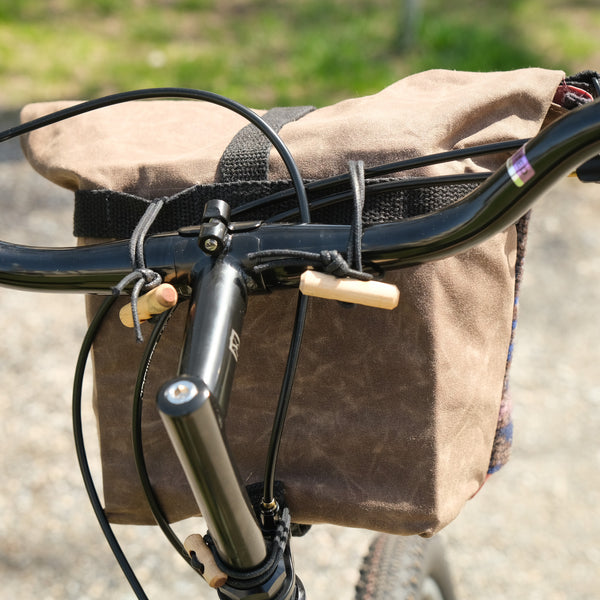 Fifth Season Canvas Bulldog Front Handlebar Bag V2 (Dusty Rose / Blue Wool