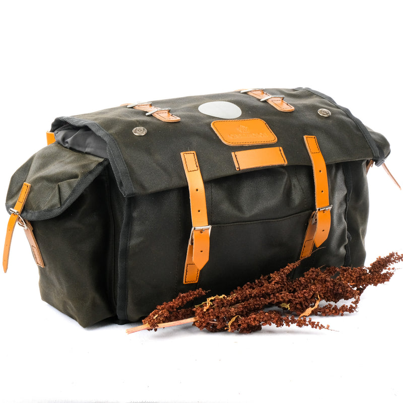 Carradice Camper Long Flap Saddle Bag (Green with Honey Straps)