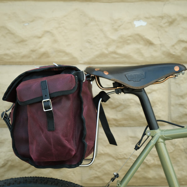 Carradice Camper Long Flap Saddle Bag (Burgundy with Black Straps)
