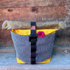 Fifth Season Canvas Bulldog Front Handlebar Bag (Railroad Stripe/Mustard/Olive)