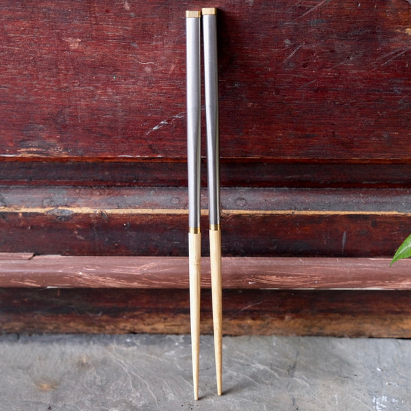 Snow Peak Collapsable Stainless Steel/Bamboo Chopsticks